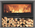Poêle Panadero Chopin en acier noir 8,9 kW avec compartiment à bois